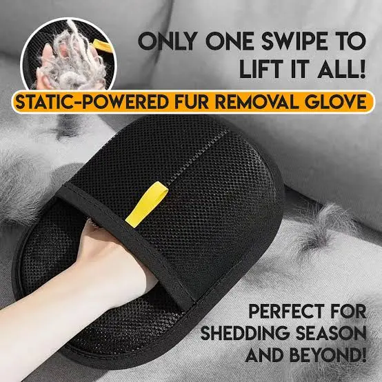 Pet hair removal gloves